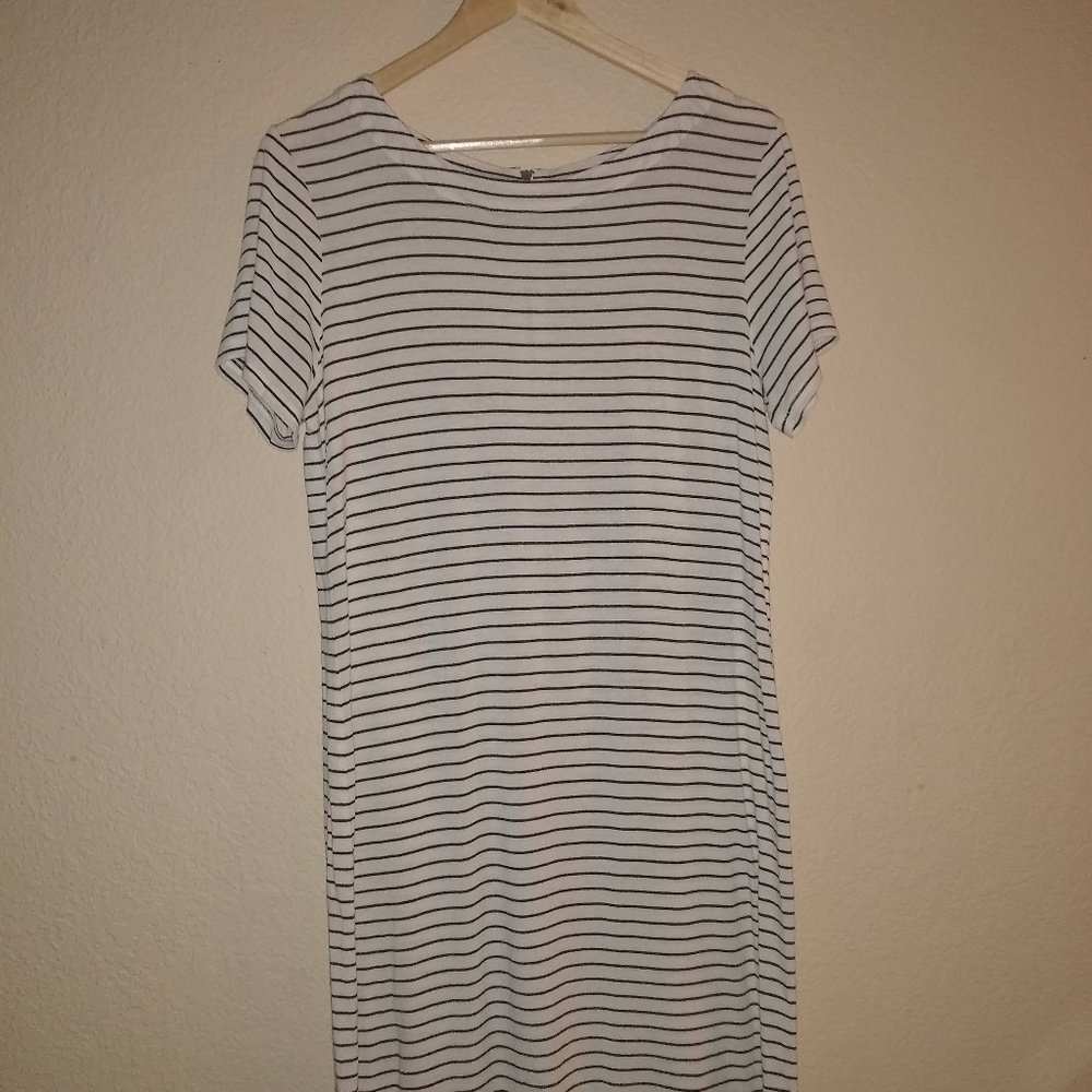Breathable Striped White Summer Dress